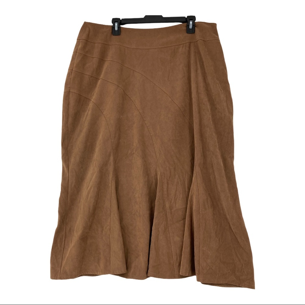 Cato Woman Size 18W Brown Microfiber Maxi Skirt